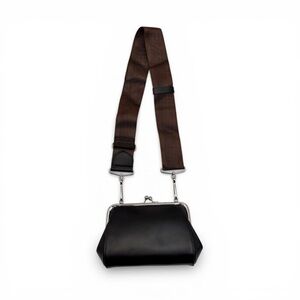 Comme Des Garçons Leather Frame Bag Kiss Lock Shoulder Bag Black